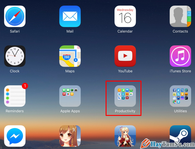 Cách tạo thư mục chứa ứng dụng cho iPhone,iPad