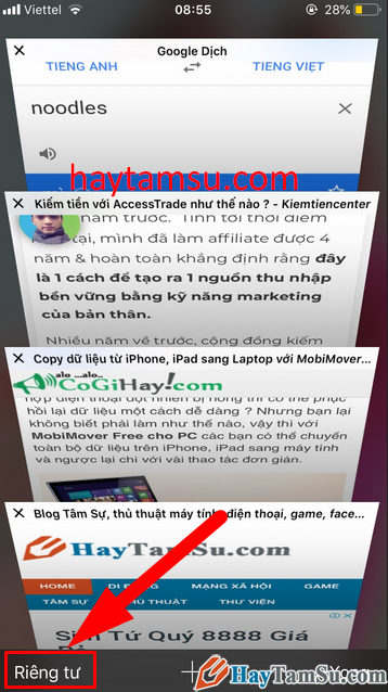 Hướng dẫn mở tab ẩn danh trên điện thoại iPhone, iPad + Hình 5